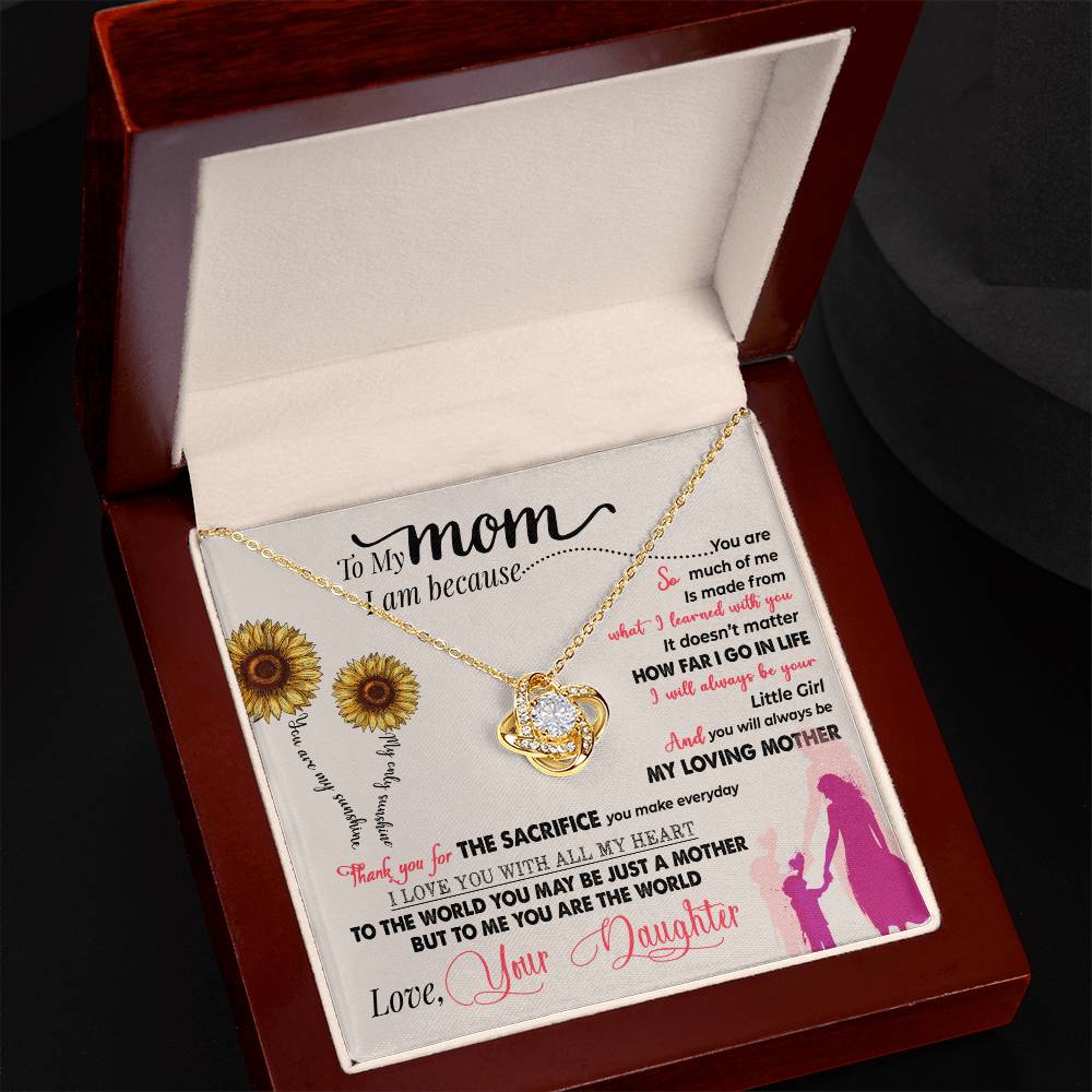 To My Mom, Thank You For Everything - Love Knot Neckalce
