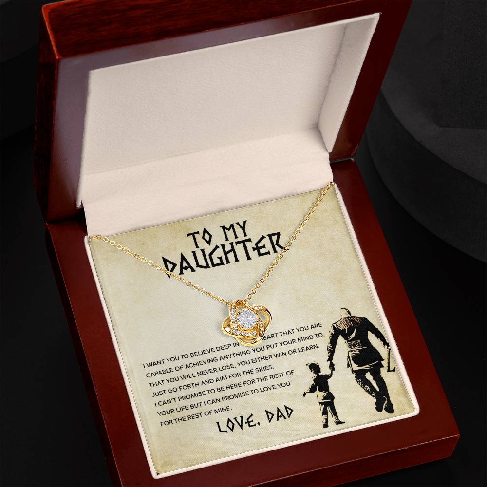 To My Daughter, You Will Never Lose - Love Knot Neckalce