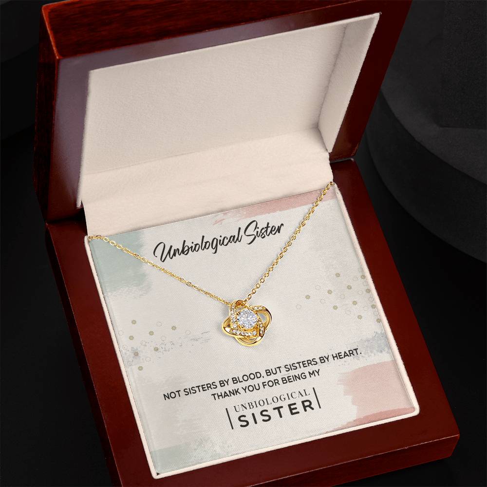 To My Unbiological Sister, Thank You - Love Knot Neckalce