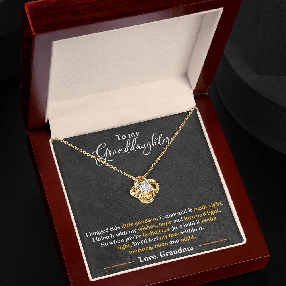 To My Granddaughter, You_ll Feel My Love Within This - Love Knot Neckalce