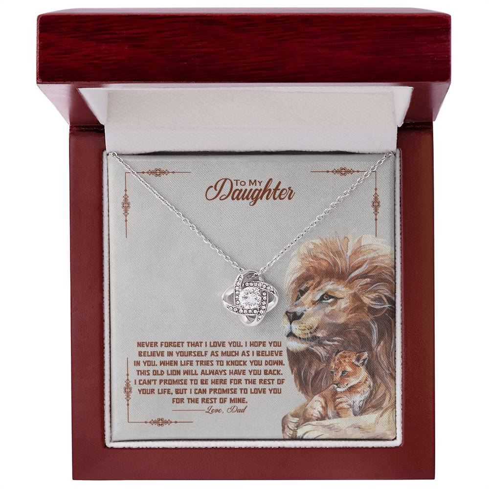 To My Beautiful Daughter, I Promise To Love You For The Rest Of My Life - Love Knot Neckalce