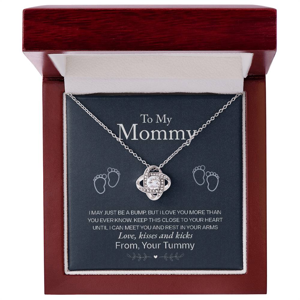 To My Mommy, Love From Your Tummy - Love Knot Neckalce