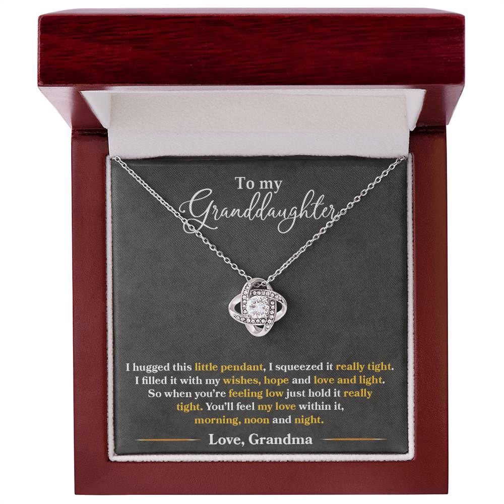 To My Granddaughter, You_ll Feel My Love Within This - Love Knot Neckalce
