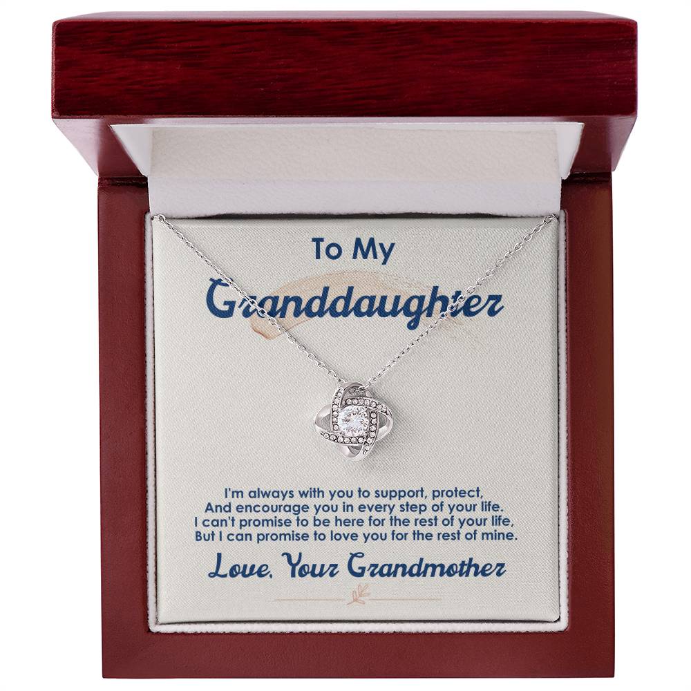 To My Granddaughter, I Love You For The Rest Of My Life - Love Knot Neckalce